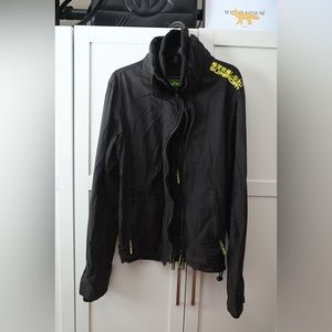 Superdry classic multi-zip wind cheater jacket in dark brown